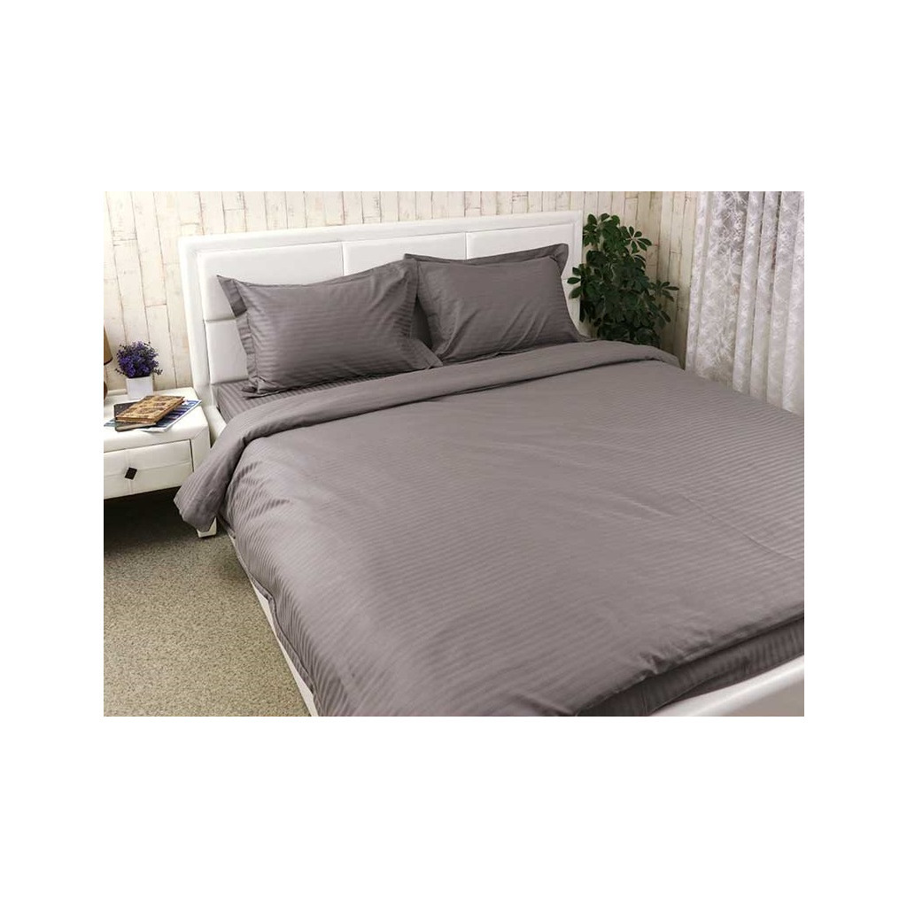 Постільна білизна Руно Сатин-страйп полуторна (1.50ДУ_Графіт) - зображення 2