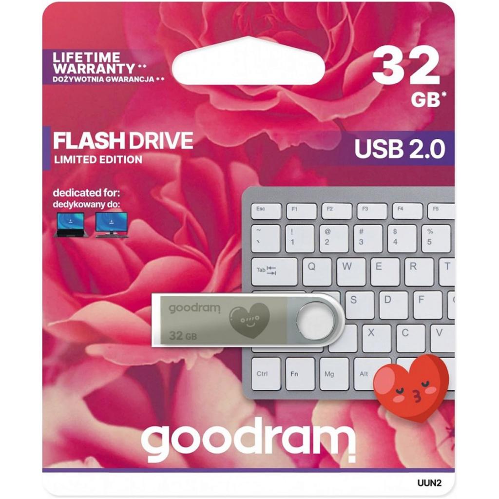 USB флеш накопичувач Goodram 32GB UUN2 Valentine Silver USB 2.0 (UUN2-0320S0R11-V) - зображення 2