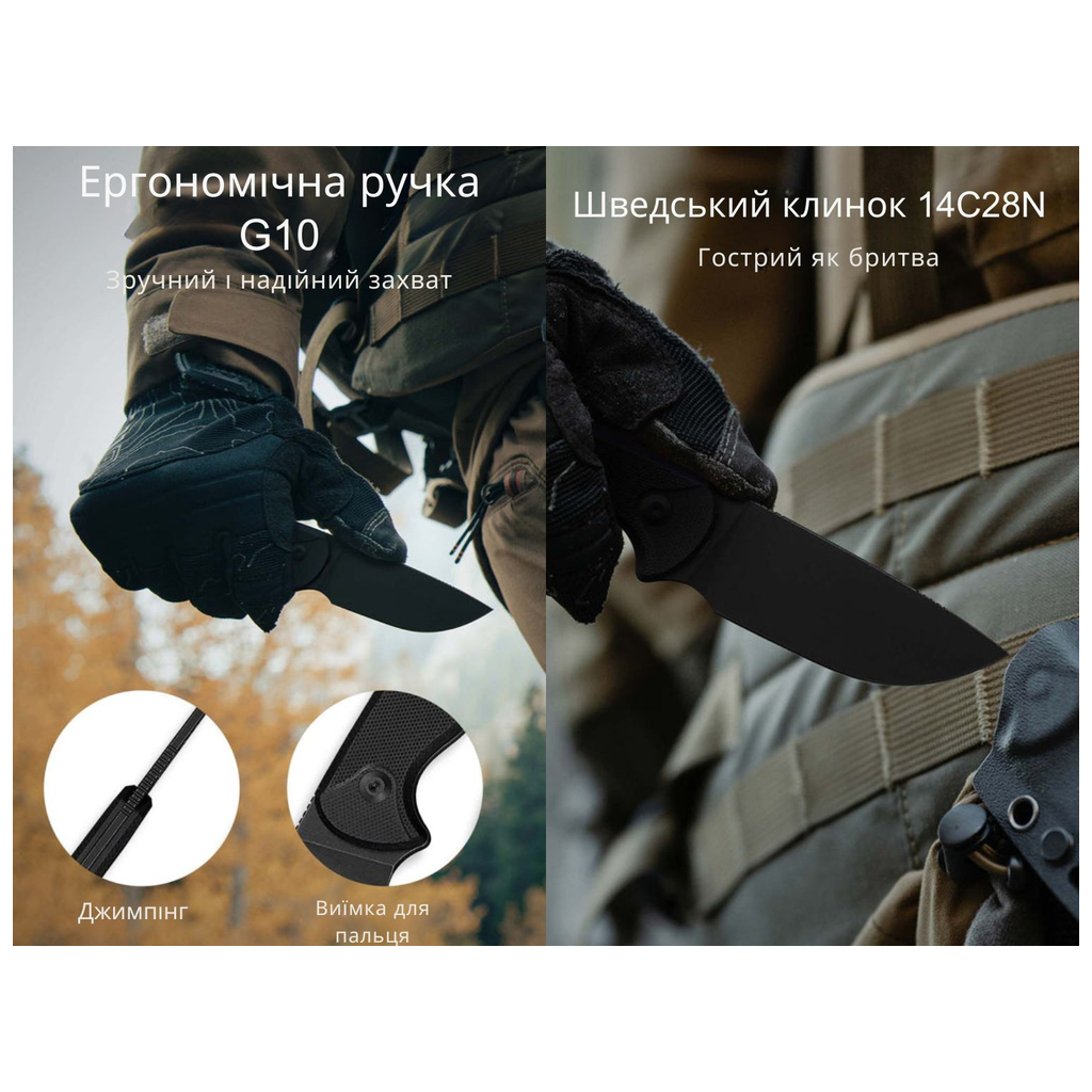 Ніж Civivi Timberbark, Darkwash, чорний G10 (C23094-1) - зображення 12