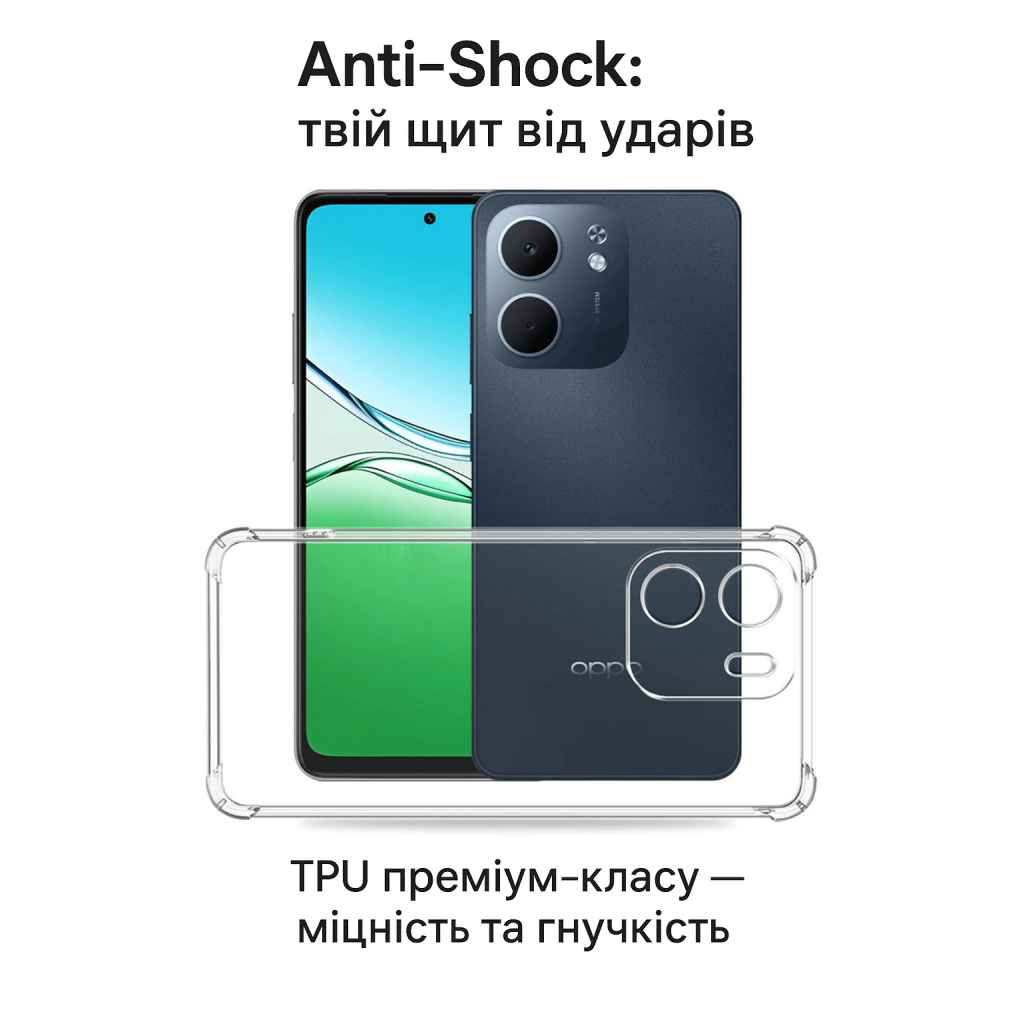 Чохол до мобільного телефона BeCover Anti-Shock Oppo A5x 4G/5G Clear (713814) - зображення 2