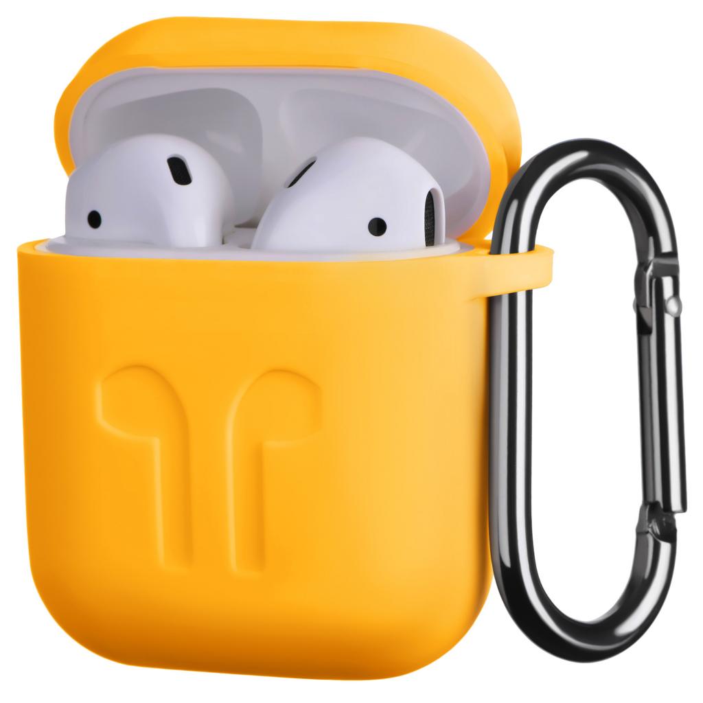 Чохол для навушників 2E для Apple AirPods Pure Color Silicone Imprint 1.5 мм Yellow (2E-AIR-PODS-IBSI-1.5-YW) - зображення 2