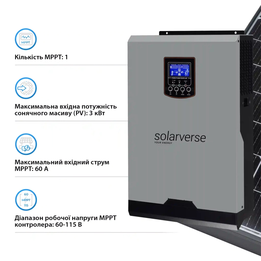 Сонячний інвертор Solarverse SV5048A 5kW (SV5048A) - зображення 4