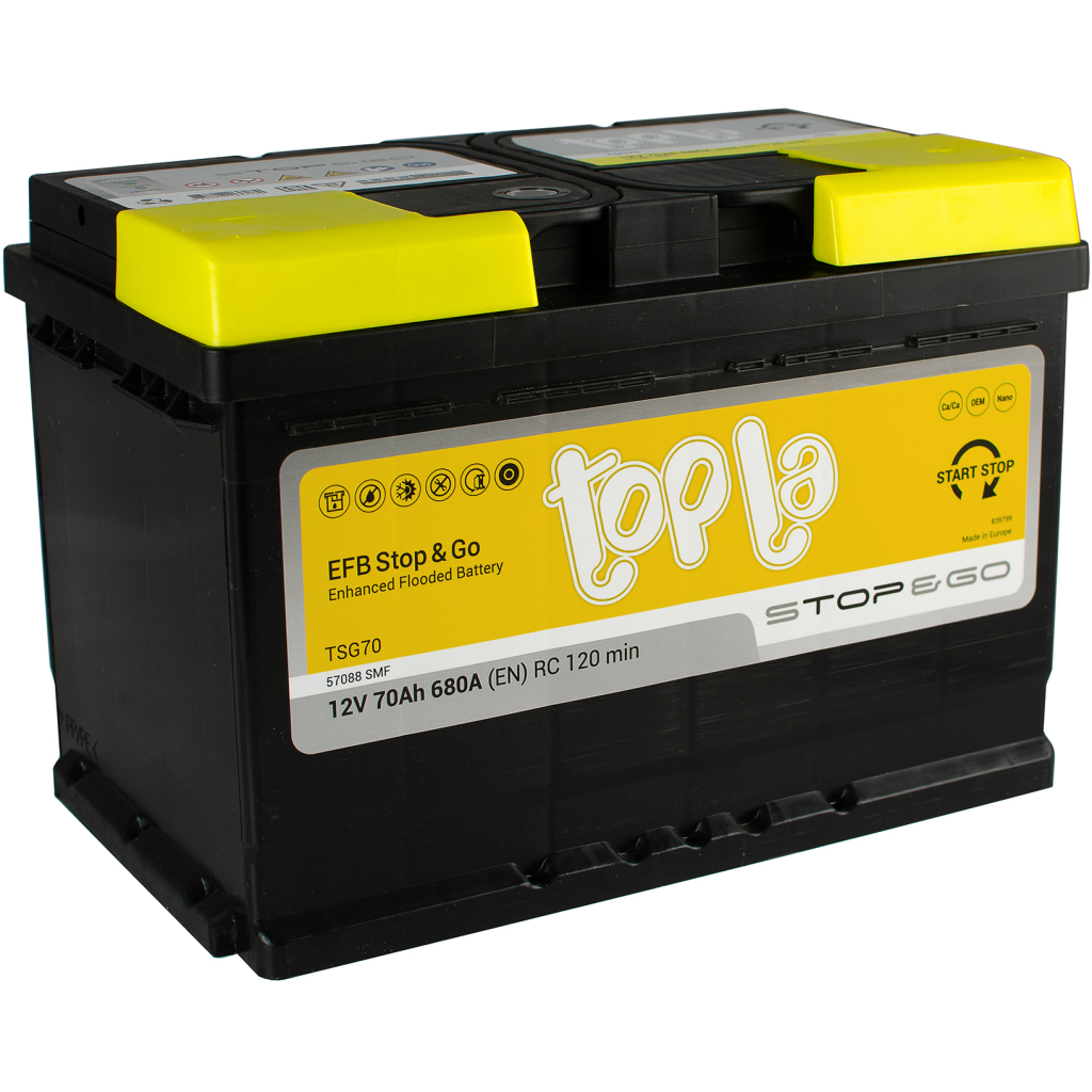 Акумулятор автомобільний Topla 70 Ah/12V EFB Euro (112 070) - зображення 1