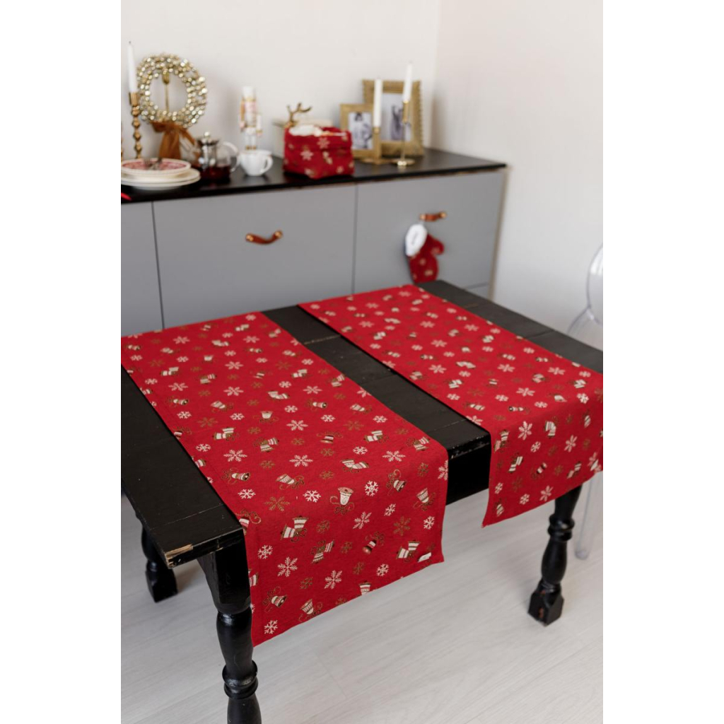 Доріжка на стіл Прованс Дзвіночки на червоному 40 х 140 см (036822) - зображення 5