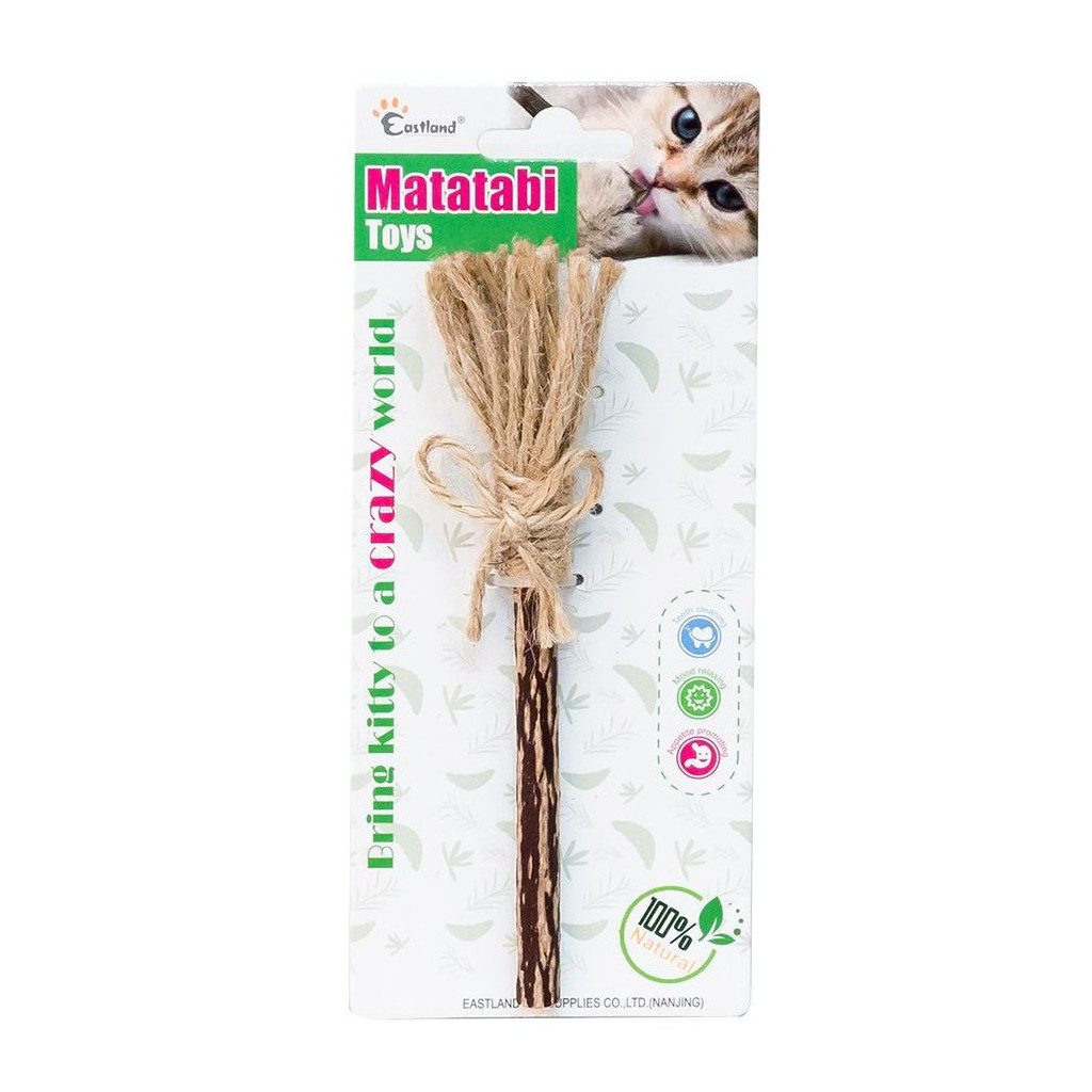 Іграшка для котів Eastland Мітла з мататабі 16 см (6970115703117) - зображення 1