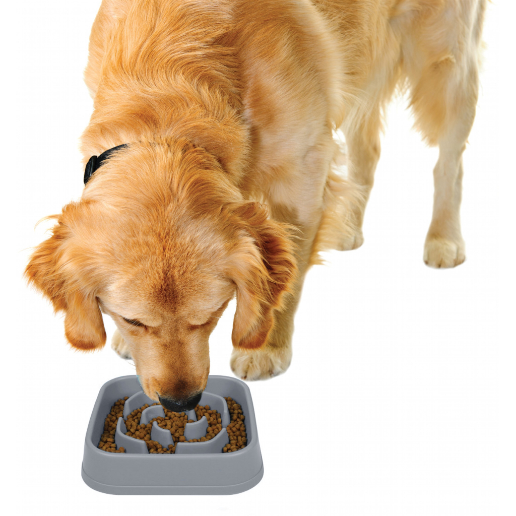 Посуд для собак Dexas Силіконова квадратна миска Slow Maze Feeder для повільного годування 1.44 л світло-сіра (0084297309930) - зображення 5