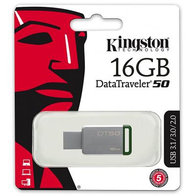 USB флеш накопичувач Kingston 16GB DT50 USB 3.1 (DT50/16GB) - зображення 4