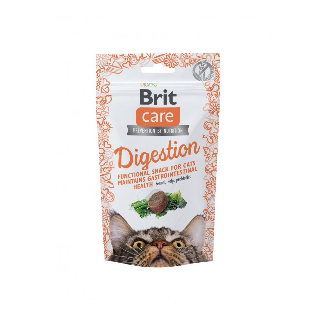 Ласощі для котів Brit Care Cat Snack Digestion з тунцем 50 г (8595602555772) - зображення 1