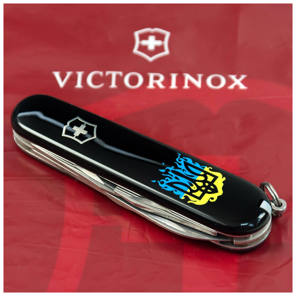 Ніж Victorinox Spartan Ukraine Black "Вогняний Тризуб" (1.3603.3_T0316u) - зображення 2