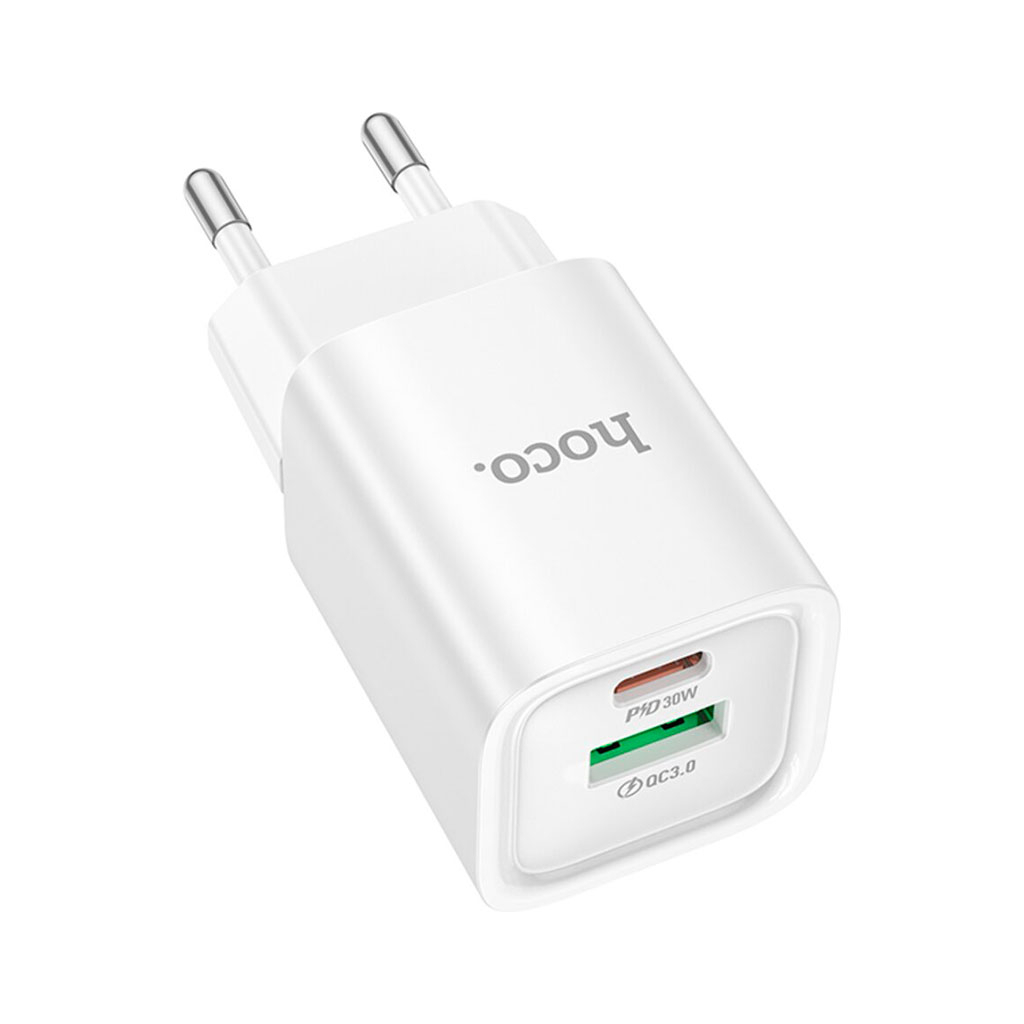 Зарядний пристрій HOCO C149A Charm 1xUSB-C PD30W + 1xUSB QC3.0 White (6942007630337) - зображення 3