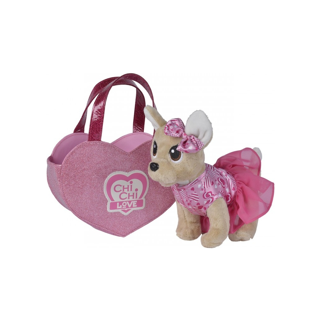 М'яка іграшка Chi Chi Love Собачка Рожеве серце з сумочкою 20 см (5890055) - зображення 2