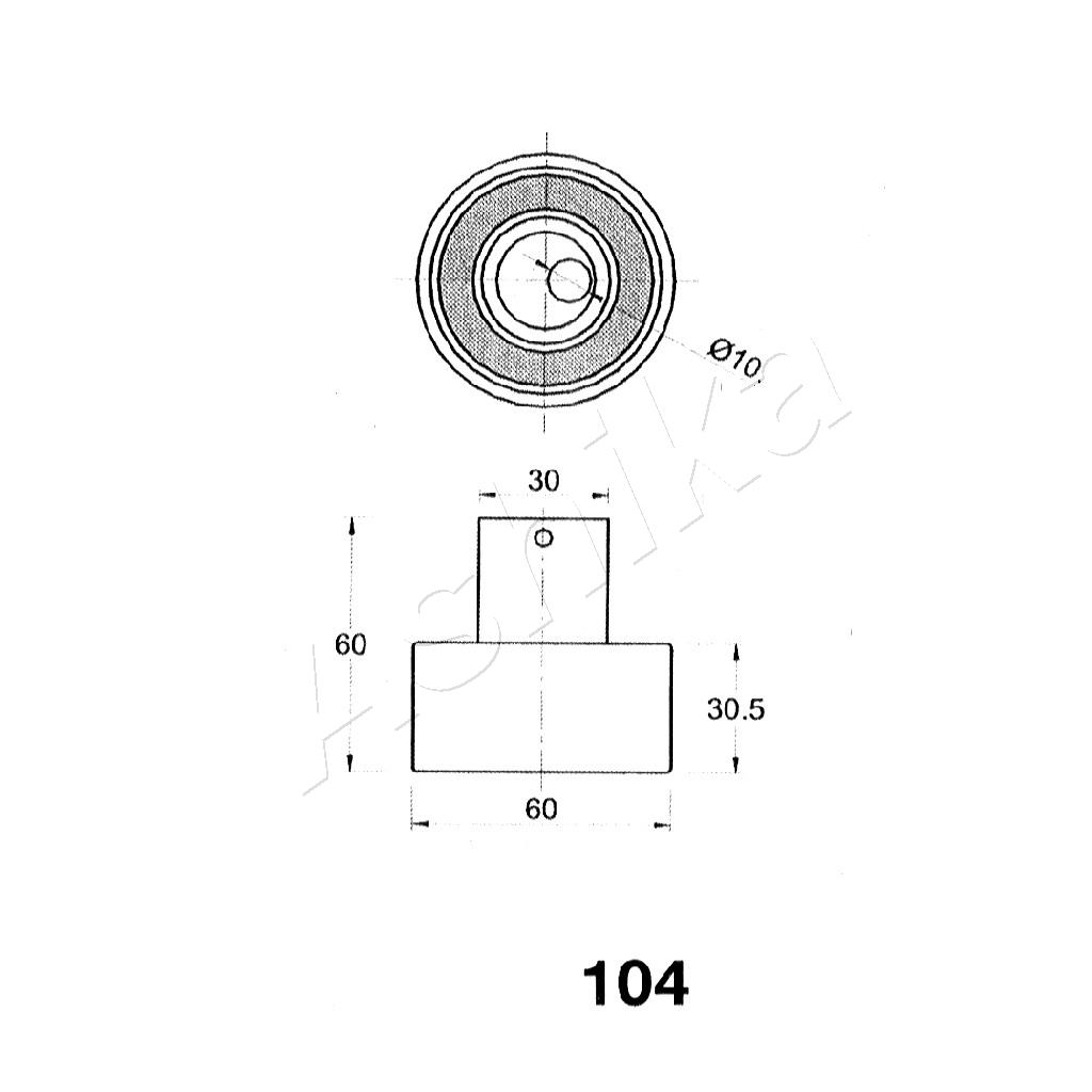 Ролик натягувача ременя ASHIKA 45-01-104 - изображение 2
