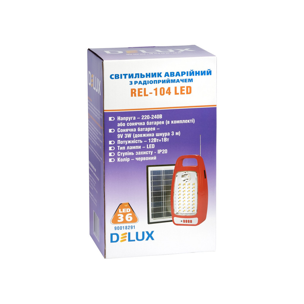 Ліхтар Delux REL-104 (6V4,5Ah) 36 LED 12W+1W (90018291) - изображение 4