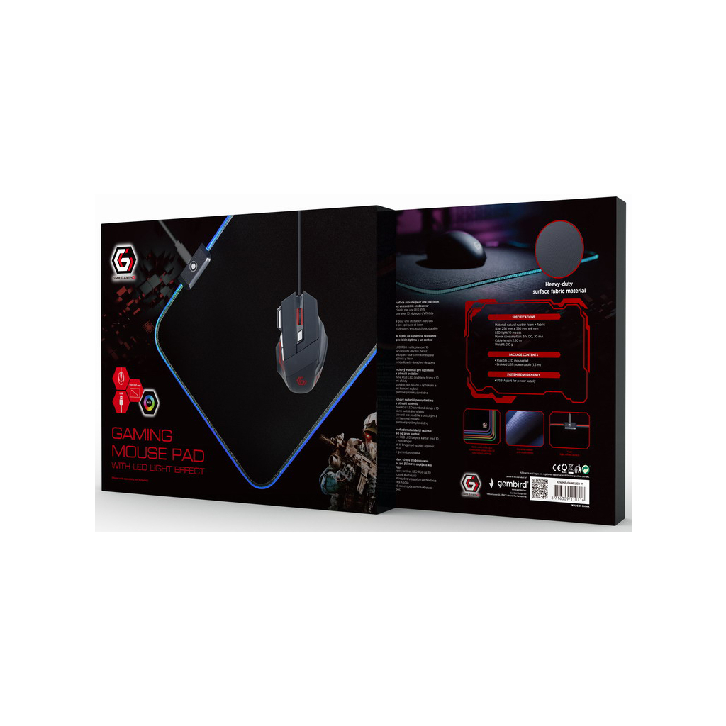 Килимок для мишки Gembird MP-GAMELED-M - зображення 2