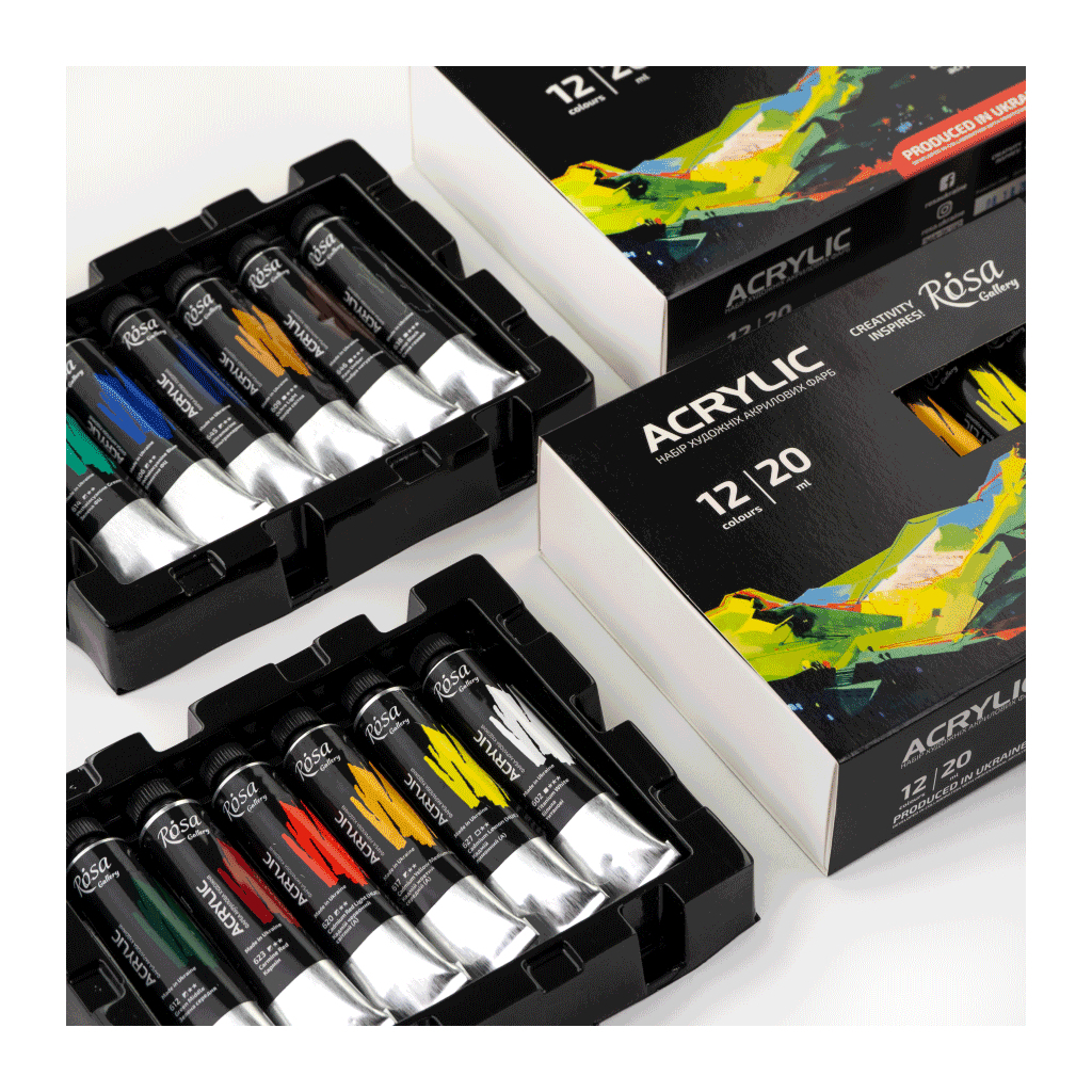 Акрилові фарби Rosa Gallery 12 x 20 мл, блістер (4823098538158) - зображення 5