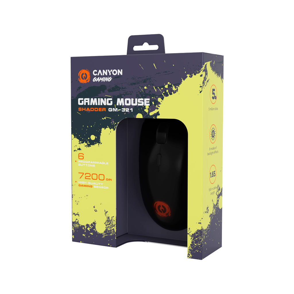 Мишка Canyon Shadder GM-321 USB Black (CND-SGM321) - зображення 6