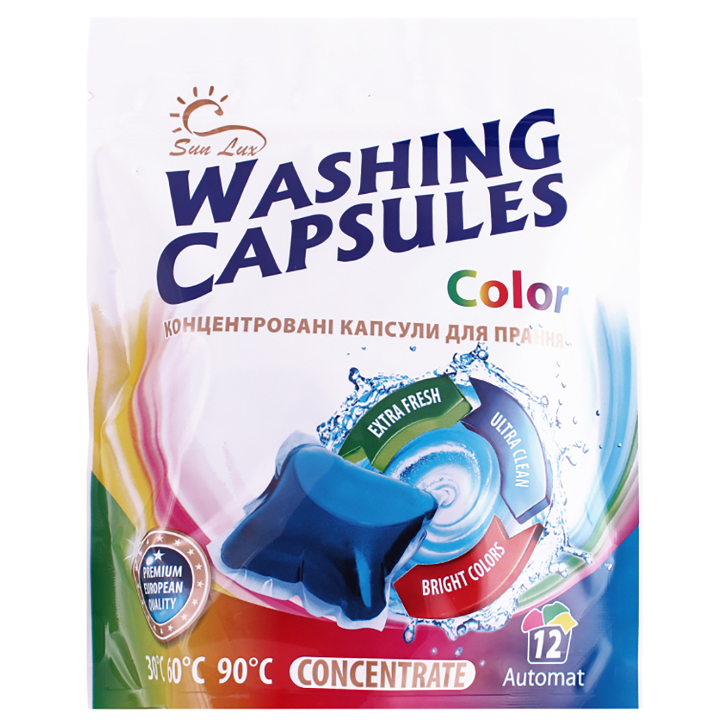 Капсули для прання Sun Lux Color 12 шт. (4820194880037) - зображення 1