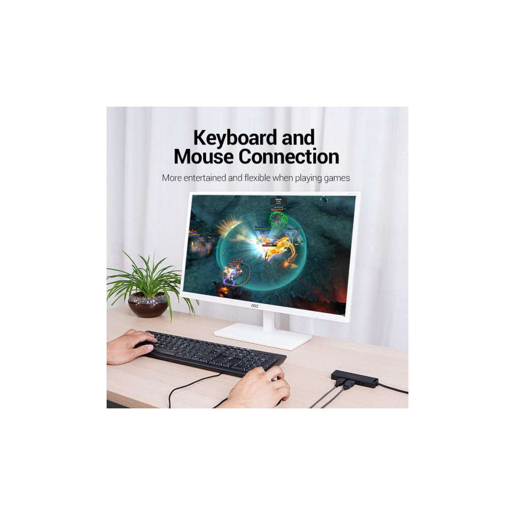 Концентратор VENTION USB 2.0 to 4xUSB 2.0 black (CHMBB) - зображення 6