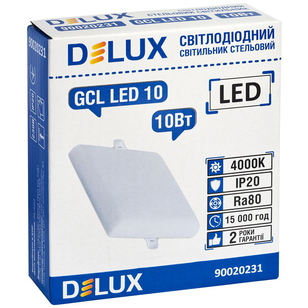 Світильник Delux GCL LED 10 4000К 10Вт 230В SQUARE (90020231) - зображення 3