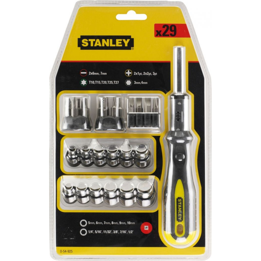 Викрутка Stanley з тріскачкою та насадками, 29шт. (0-54-925) - зображення 2