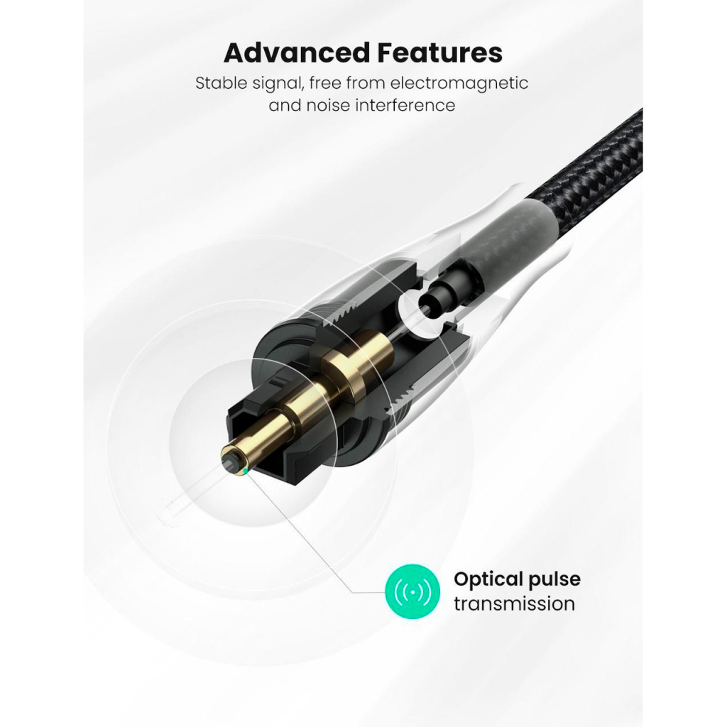 Кабель мультимедійний Optical Toslink 2.0m AV108 black Ugreen (10540) - picture 4