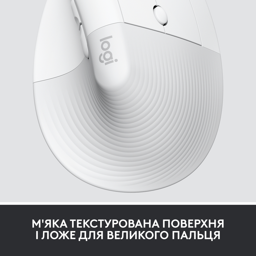 Мишка Logitech Lift Vertical Ergonomic Wireless/Bluetooth for Business Off-white (910-006496) - зображення 3