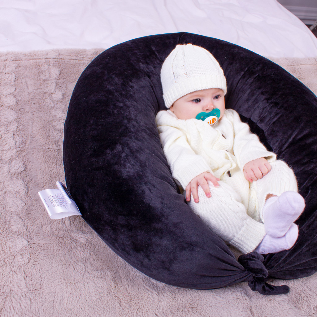 Подушка MirSon для вагітних та годування №8305 Velvet Line 28-0007 Black Велюр 30х170х20 см (2200006200307) - изображение 3