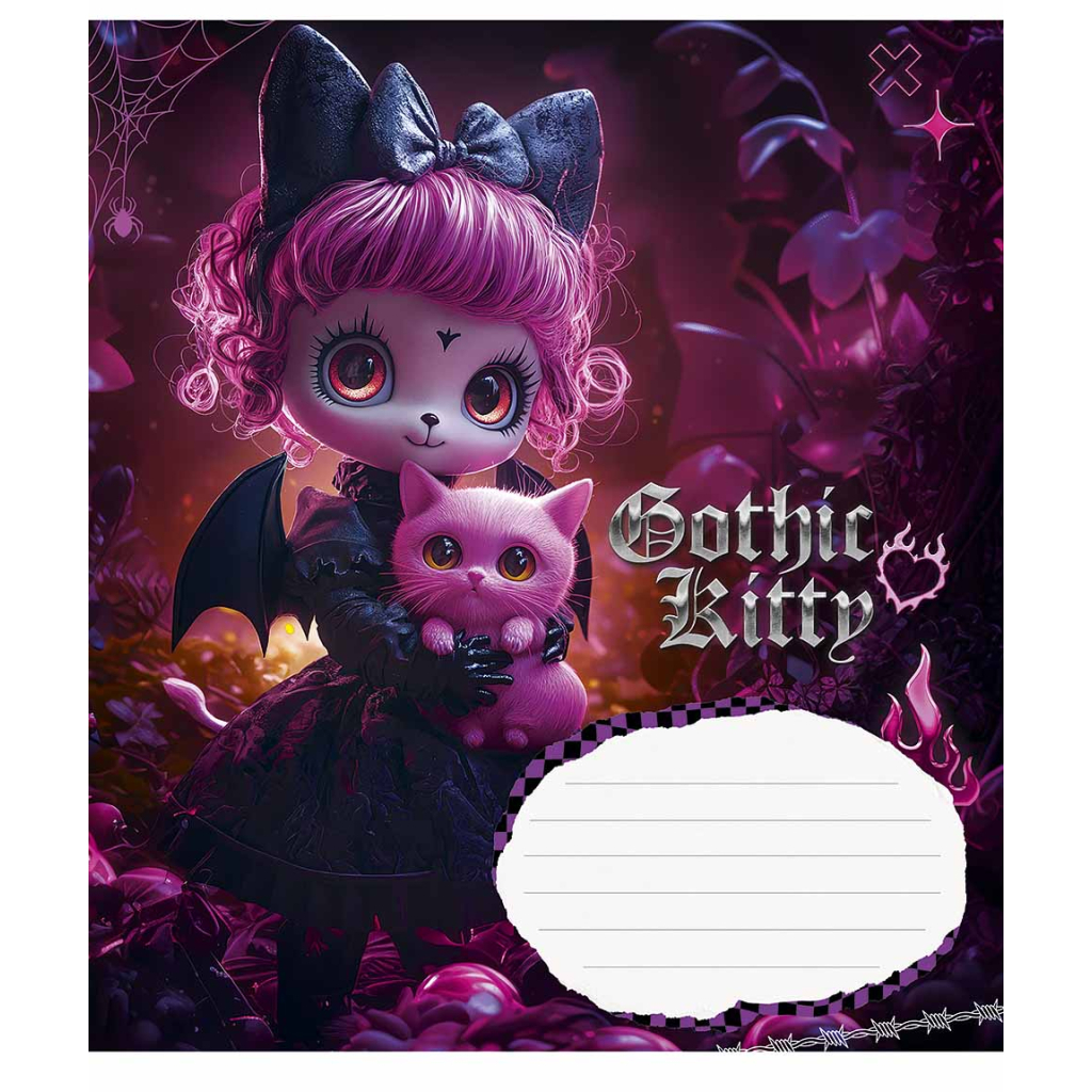 Зошит Школярик Gothic cats 12 аркушів лінія (012-3531L) - зображення 1