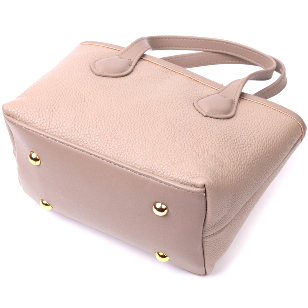 Сумка Vintage Жіноча з двома ручками з натуральної шкіри Бежева (22283) - зображення 5