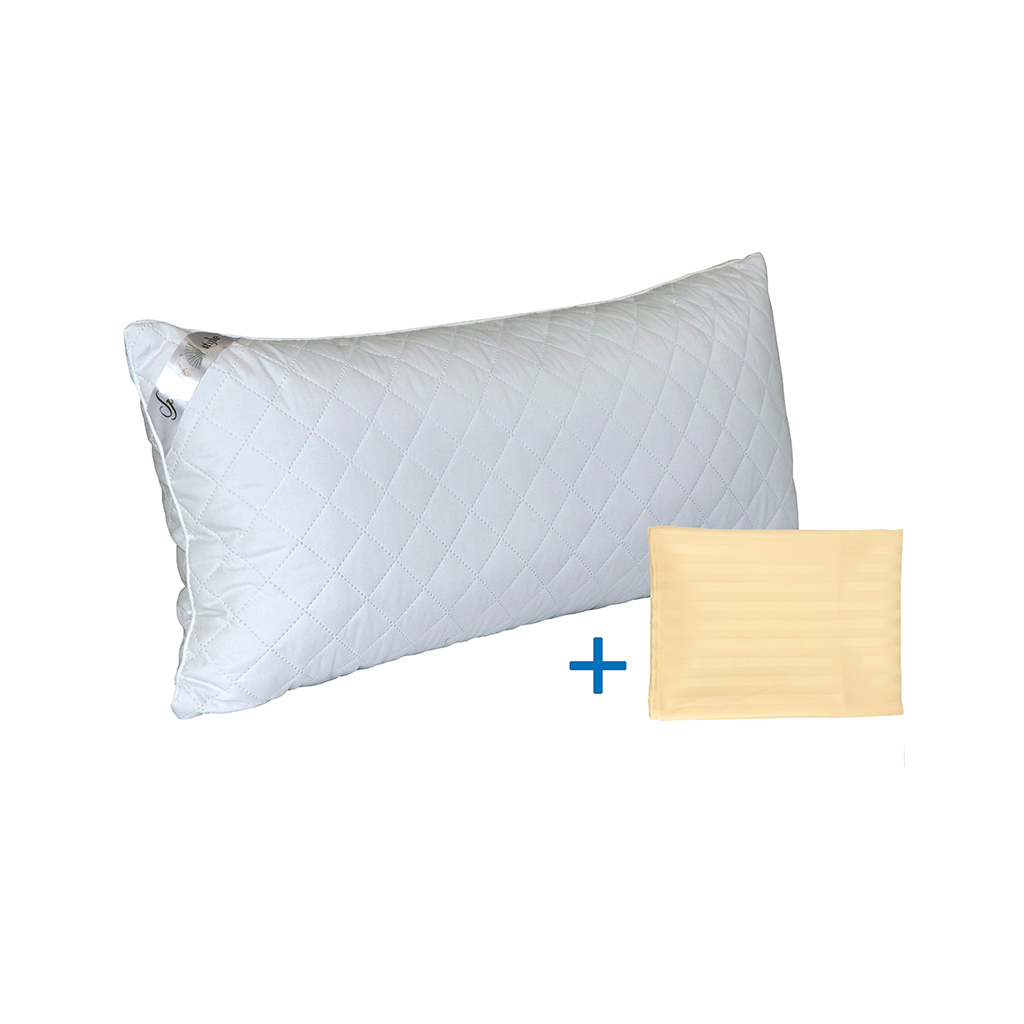 Подушка Руно силіконова Spanish Style 40х80 см з сатиновою бежевою наволочкою (307Spanish style_beige) - зображення 1