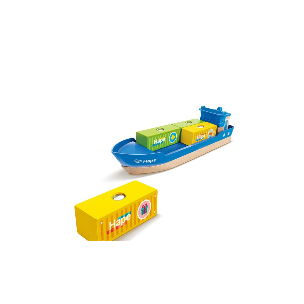 Залізниця Hape Набір для залізниці Корабель із краном (E3792) - зображення 3