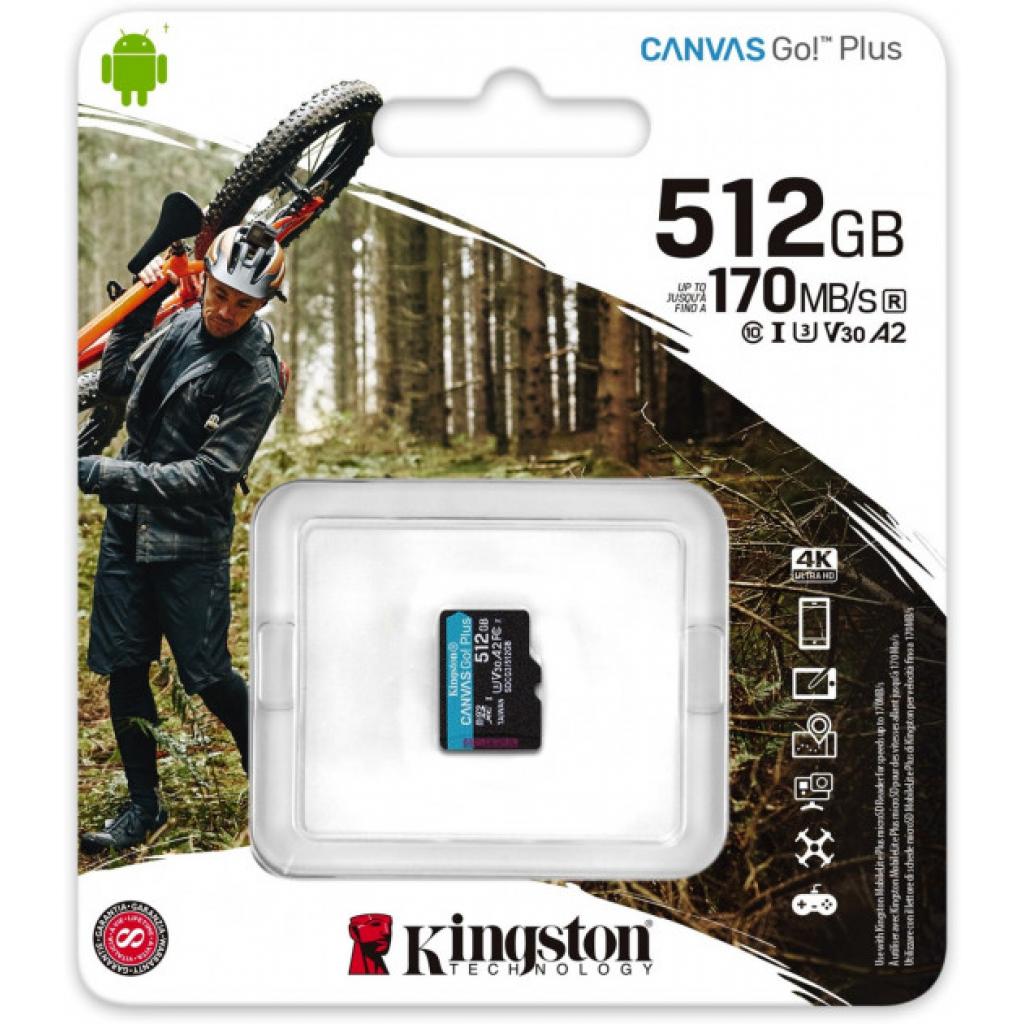 Карта пам'яті Kingston 512GB microSDXC class 10 UHS-I/U3 Canvas Go Plus (SDCG3/512GBSP) - зображення 6