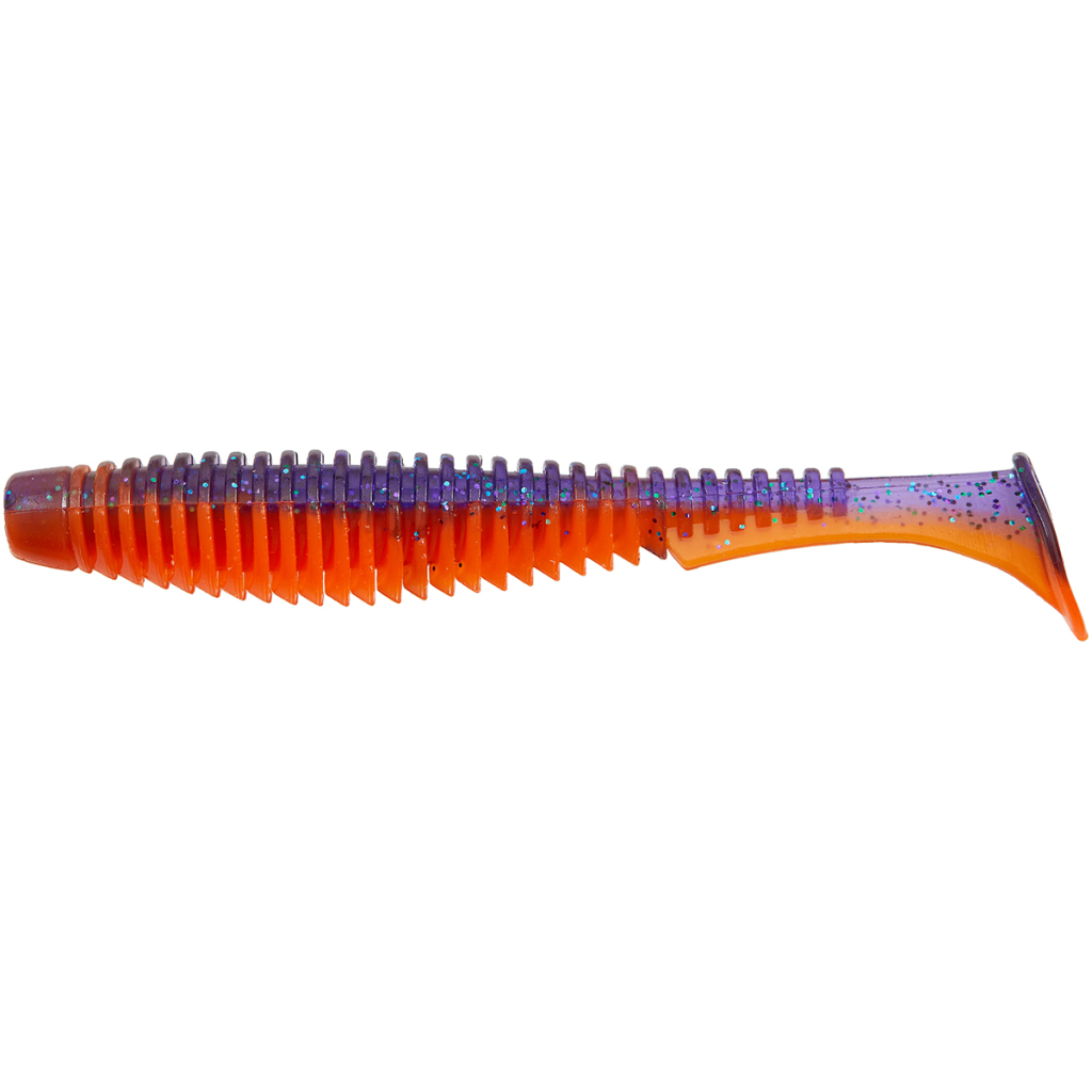 Силікон рибальський FishUP U-Shad 4" 207 - Dark Violet/Orange (8шт/уп) (1864.11.24) - изображение 1