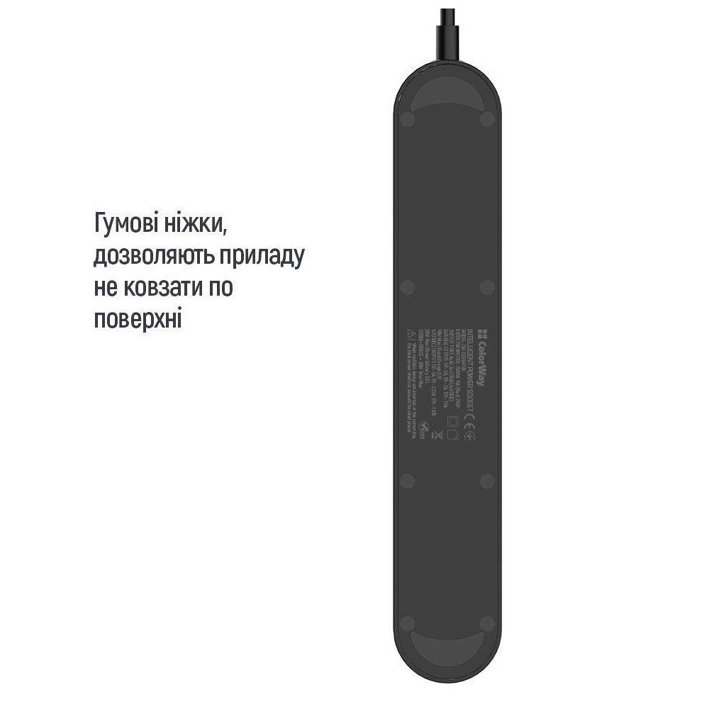 Мережевий фільтр живлення ColorWay 4 розетки/4USB 2M (CW-CHE44PDB) - зображення 8