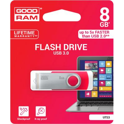 USB флеш накопичувач Goodram 8GB UTS3 Twister Red USB 3.0 (UTS3-0080R0R11) - зображення 3