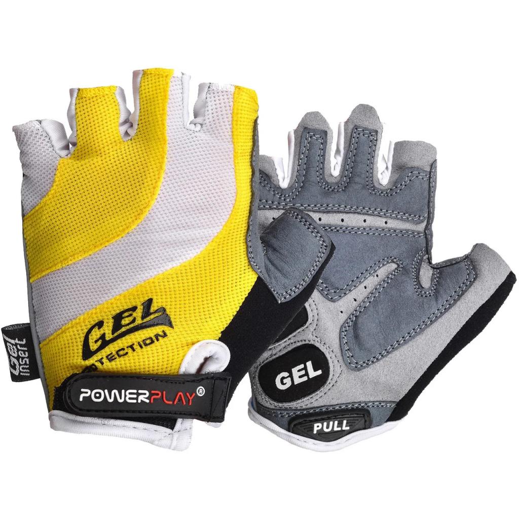 Велорукавиці PowerPlay 5034 White/Yellow XS (5034B_XS_Yellow) - зображення 1