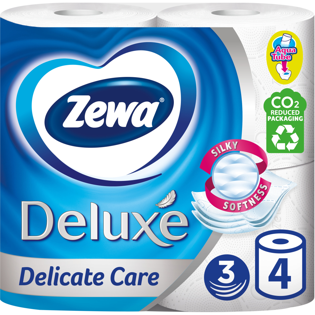 Туалетний папір Zewa Deluxe білий 3 шари 4 рулони (7322540313369) - изображение 1