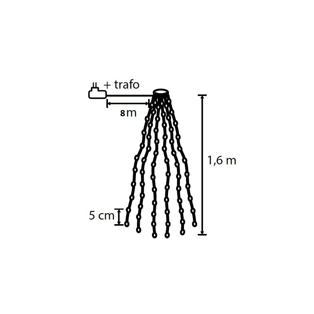Гірлянда Luca Lighting Конус 1,6+8 м теплий білий (8720362038566) - зображення 6