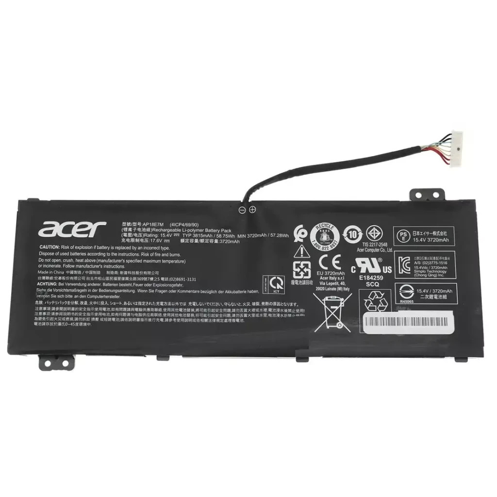 Акумулятор до ноутбука AlSoft Acer AP18E7M Aspire A715, 3815mAh (58.75Wh), 4cell, 15.4V, Li-Pol (A47832) - зображення 1