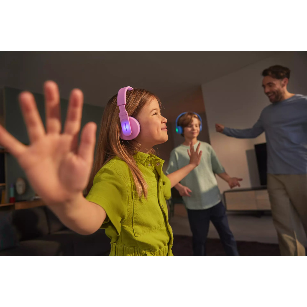 Навушники Philips Kids TAK4206 On-ear Colored light panels Wireless Blue (TAK4206BL/00) - зображення 6