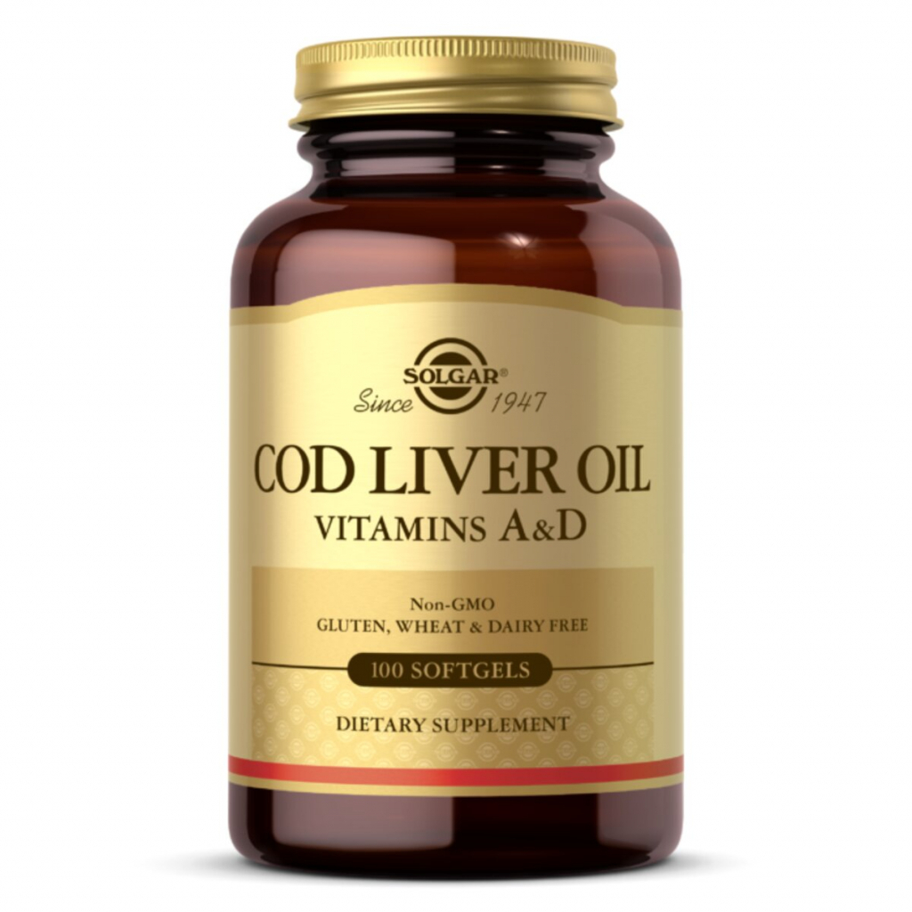 Вітамін Solgar Вітаміни A і D з печінки норвезької тріски, Cod Liver Oil & Vitamins A&D 100 желатинових капсул (SOL00940) - зображення 1