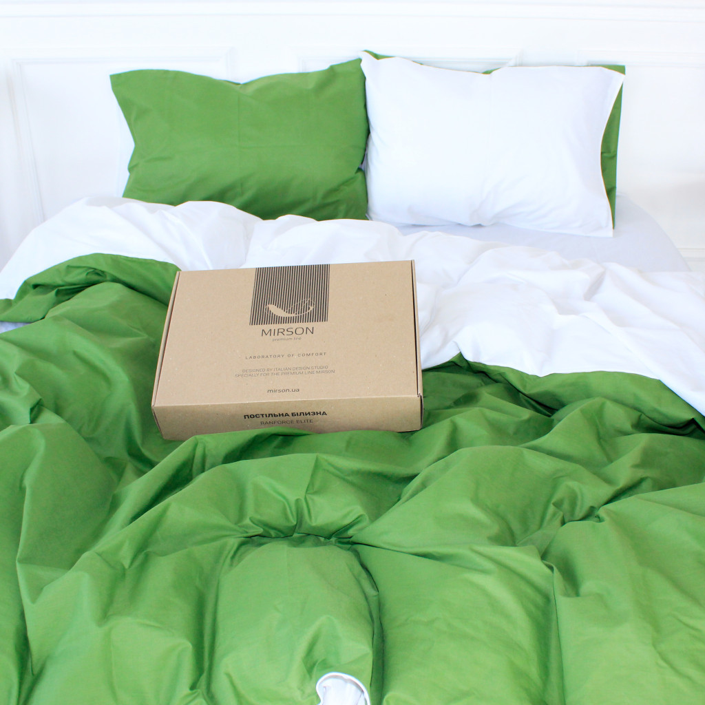 Постільна білизна MirSon Ranforce Elite Green Diego (11-2107 + 18-0130) 200х220 (2200004679631) - зображення 1
