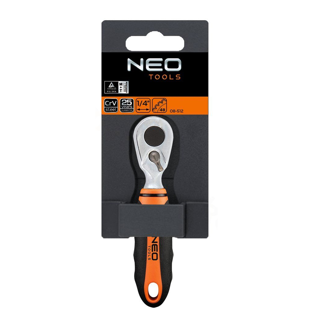 Тріскачка Neo Tools 1/4", 105 мм, CrV, 48 зубців (08-512) - зображення 3