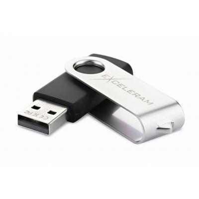 USB флеш накопичувач eXceleram 32GB P1 Series Silver/Black USB 2.0 (EXP1U2SIB32) - зображення 2