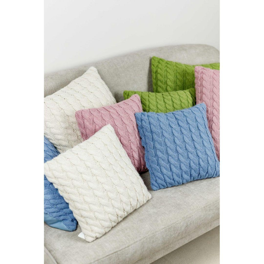 Наволочка Прованс декоративна в'язана Коси рожева 45х45 (028636) - зображення 3