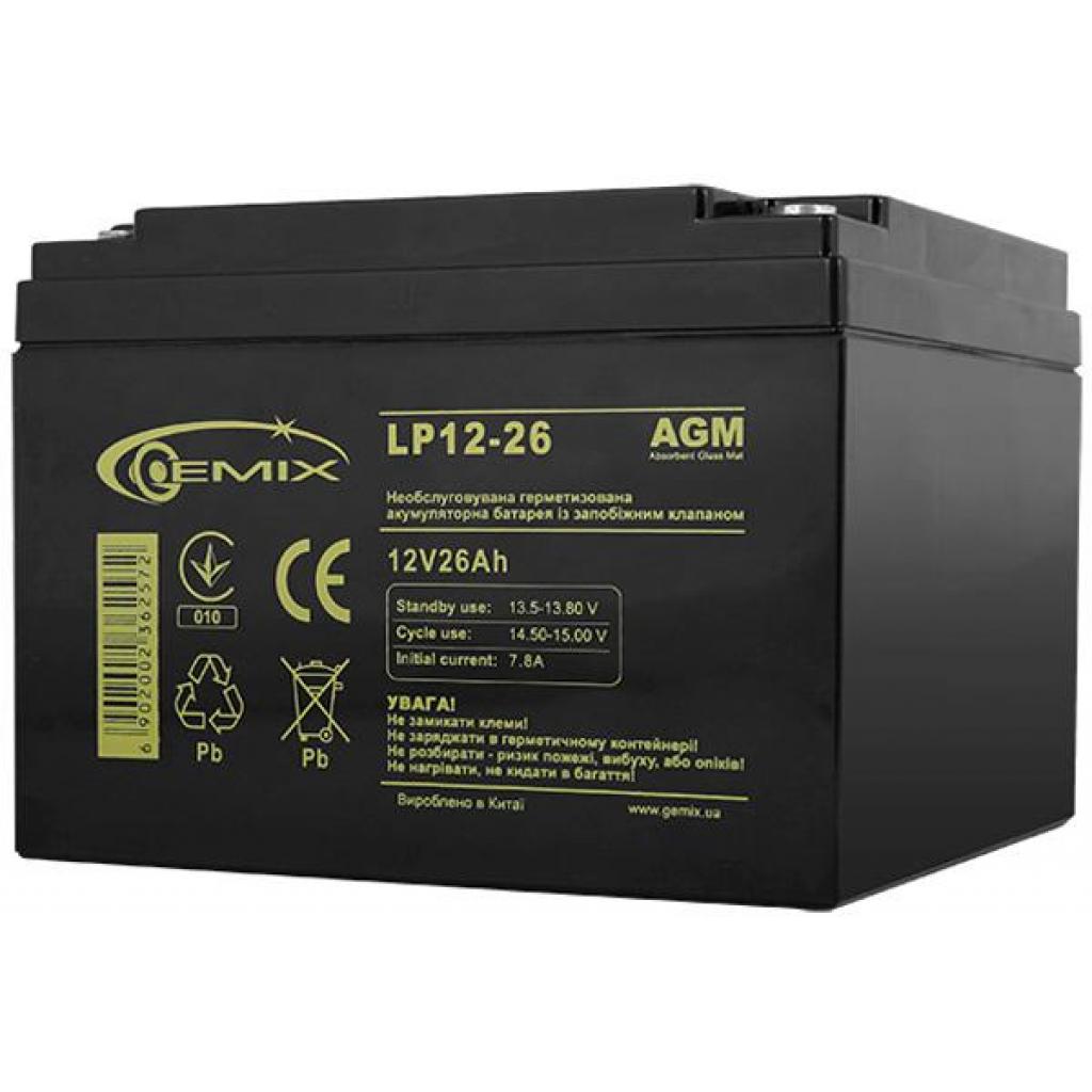 Батарея до ДБЖ Gemix LP 12В 26Ач (LP12-26) - зображення 1