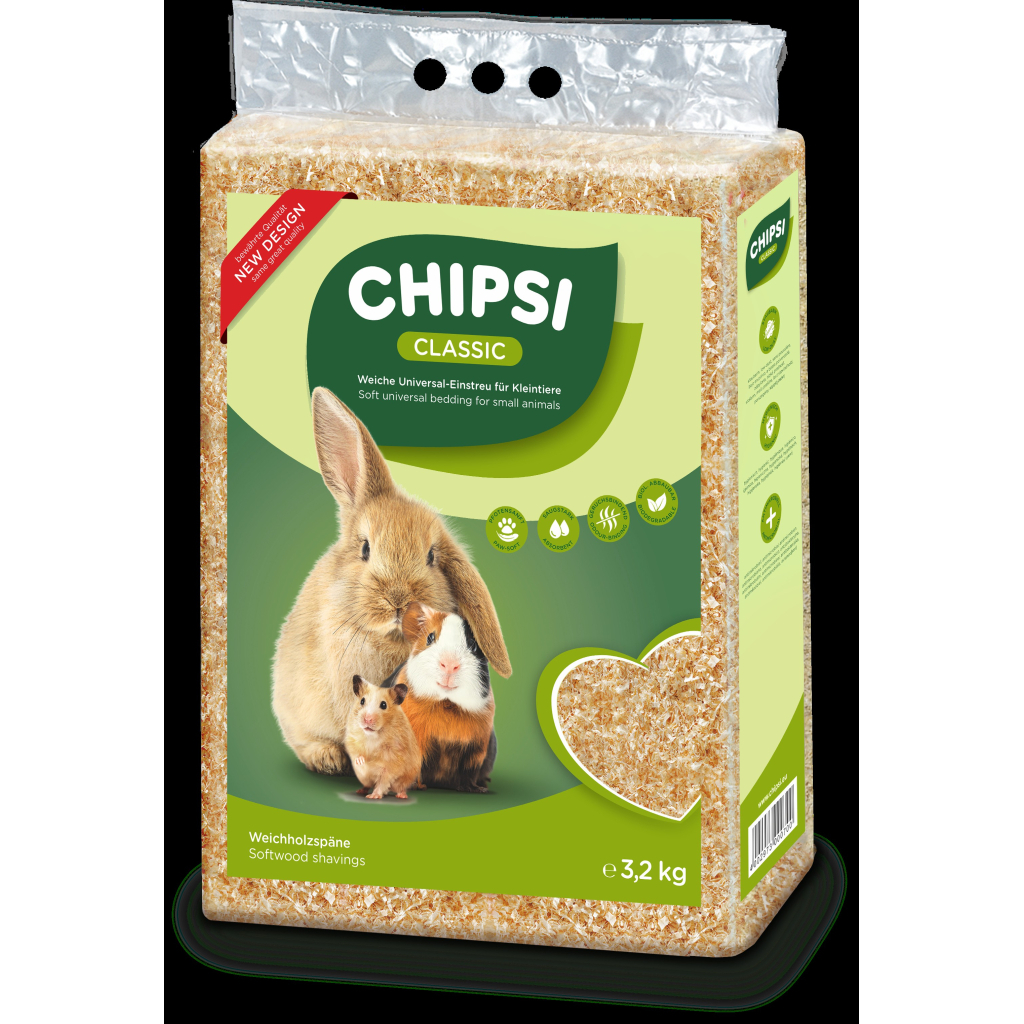 Наповнювач для гризунів Chipsi Classic Деревний вбирний 3.2 кг (60 л) (4002973000700) - зображення 2