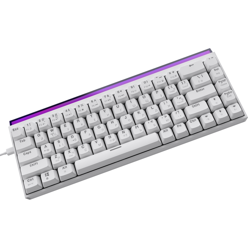 Клавіатура Ajazz NK68 Red Switch USB UA White (NK68-R-W) - изображение 5