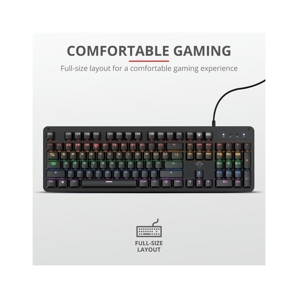 Клавіатура Trust GXT 863 Mazz Mechanical Keyboard UA USB Black (24200) - зображення 11