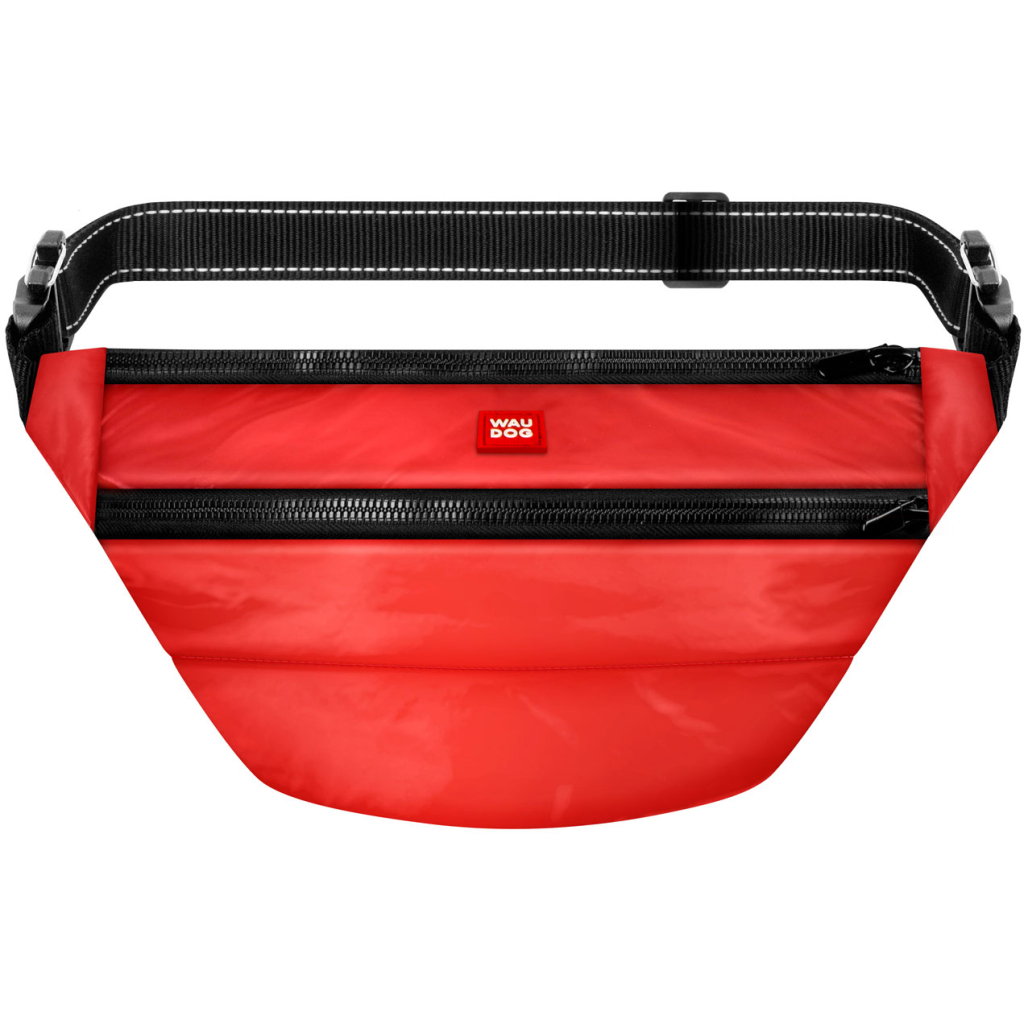 Поясна сумка-бананка для собак WAUDOG Family зі знімним ременем 33x17x10 см червона (56883) - зображення 1